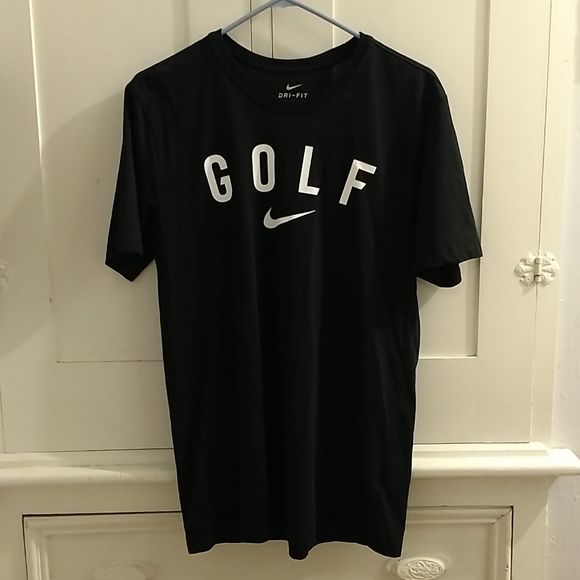 Nike Dri-fit black golf tee Men's Sz M - Picture 2 of 5